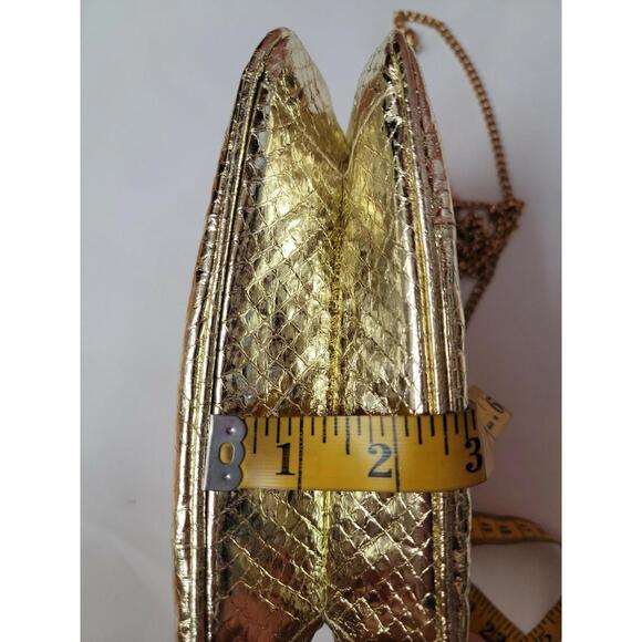 Marlene's Gaines UTOPIA ITALY Genuine Leather Shoulder Gold Purse EUC! - Picture 8 of 8